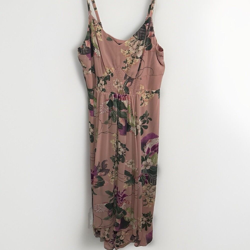 City Chic Maxi Mila Pink Floral Adjustable Strap Maxi Dress L/20 Wedding Guest - Picture 3 of 9